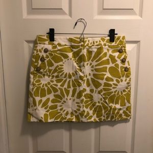 J. Crew skirt- green flower print. Sz. 6. EUC